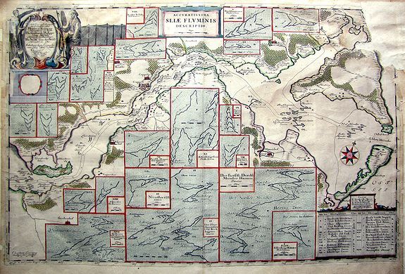 MEJER, J., Accuratissima Sliae Fluminis Descriptio., antique map, old maps