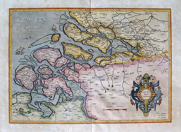 MERCATOR Jr., Gerard, ZELANDIA Comitatus Per Gerardum Mercatorem. , antique map, old maps