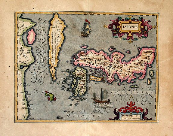 HONDIUS, J., Japonia, antique map, old maps