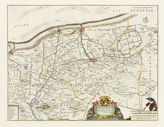 BLAEU, J., Nobilibus ac Amplissimis.. Bergensis, Magistratibus. . ., antique map, old maps