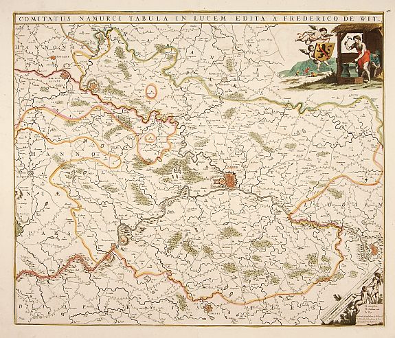 DE WIT, F, Comitatus Namurci Tabula in Lucem. . ., antique map, old maps