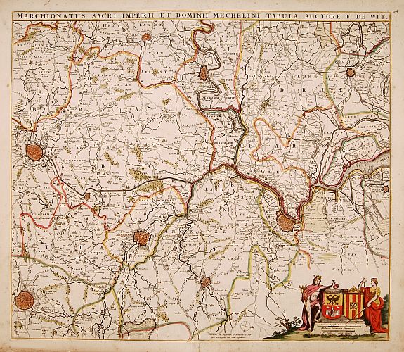 DE WIT, F, Marchionatus sacri imperii.. Mechelini Tabula. . ., antique map, old maps
