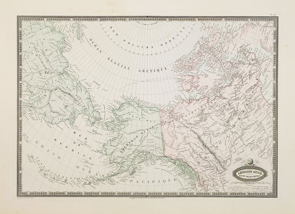 GARNIER, F.A., Amérique Russe et partie de regions polaires boeales., antique map, old maps
