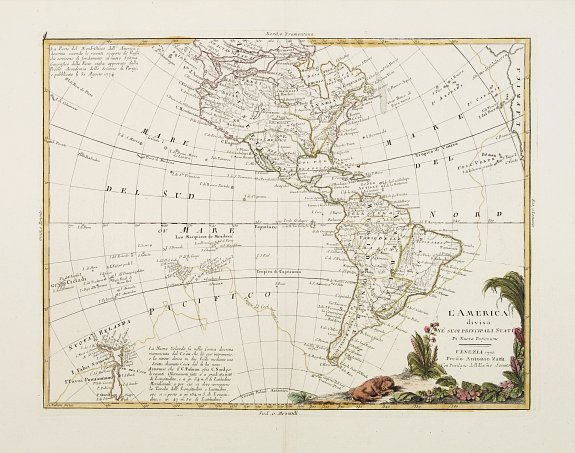 ZATTA,A., L'America divisa ne suoi principali Stati.., antique map, old maps