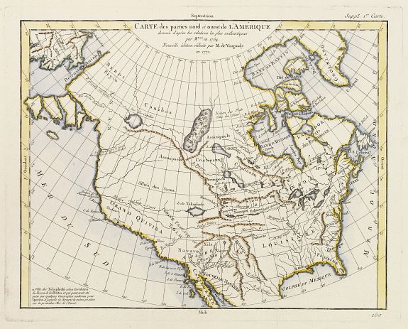 DIDEROT,D., Carte des parties nord est ouest de L'Amerique.., antique map, old maps