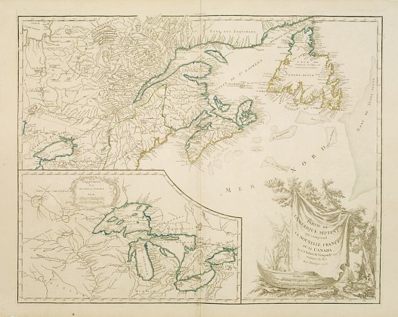 VAUGONDY, R. de, Partie de l'Amerique Septent. ., antique map, old maps