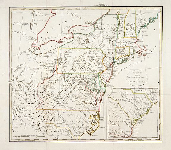 ANONYMOUS, Gedeelte van den Vereenigden Staat van Noord Amerika., antique map, old maps