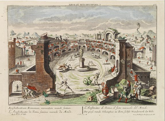 PROBST,G.B., L'Amphitheatre de Rome, sixieme miracle du Monde., antique map, old maps