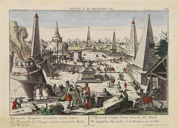 PROBST,G.B., Les Pyramides de l'Egypte, troisieme miracle du Monde., antique map, old maps