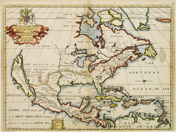 WELLS, E., A New Map of North America Shewing its Principal Divisions, Chief Cities, Townes, Rivers, Mountains & c., antique map, old maps