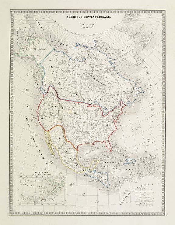 ANONYMOUS, Amerique Septentrionale., antique map, old maps