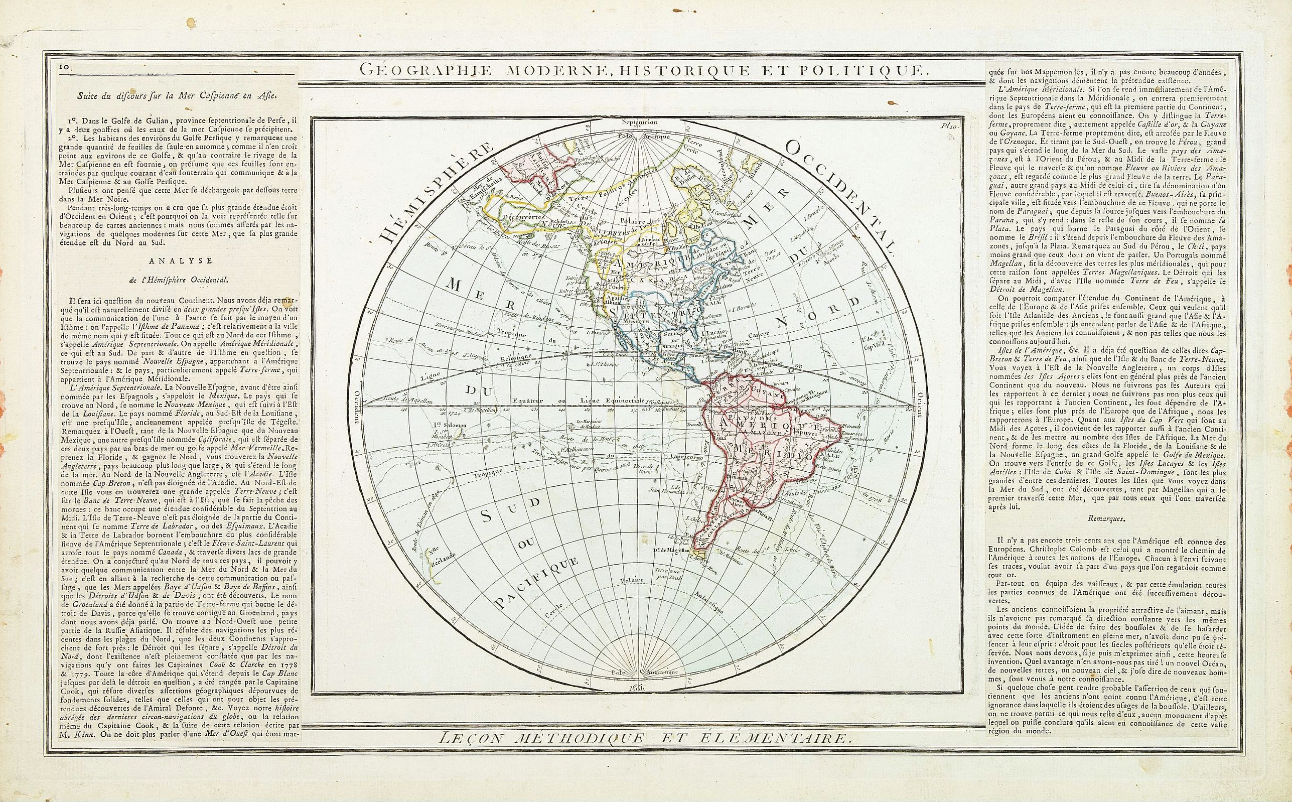 DESNOS / BRION, Hémisphére Occidental., antique map, old maps