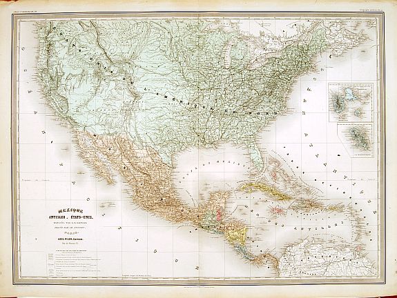 DUFOUR, A.H., Mexique Antilles, États-Unis.., antique map, old maps