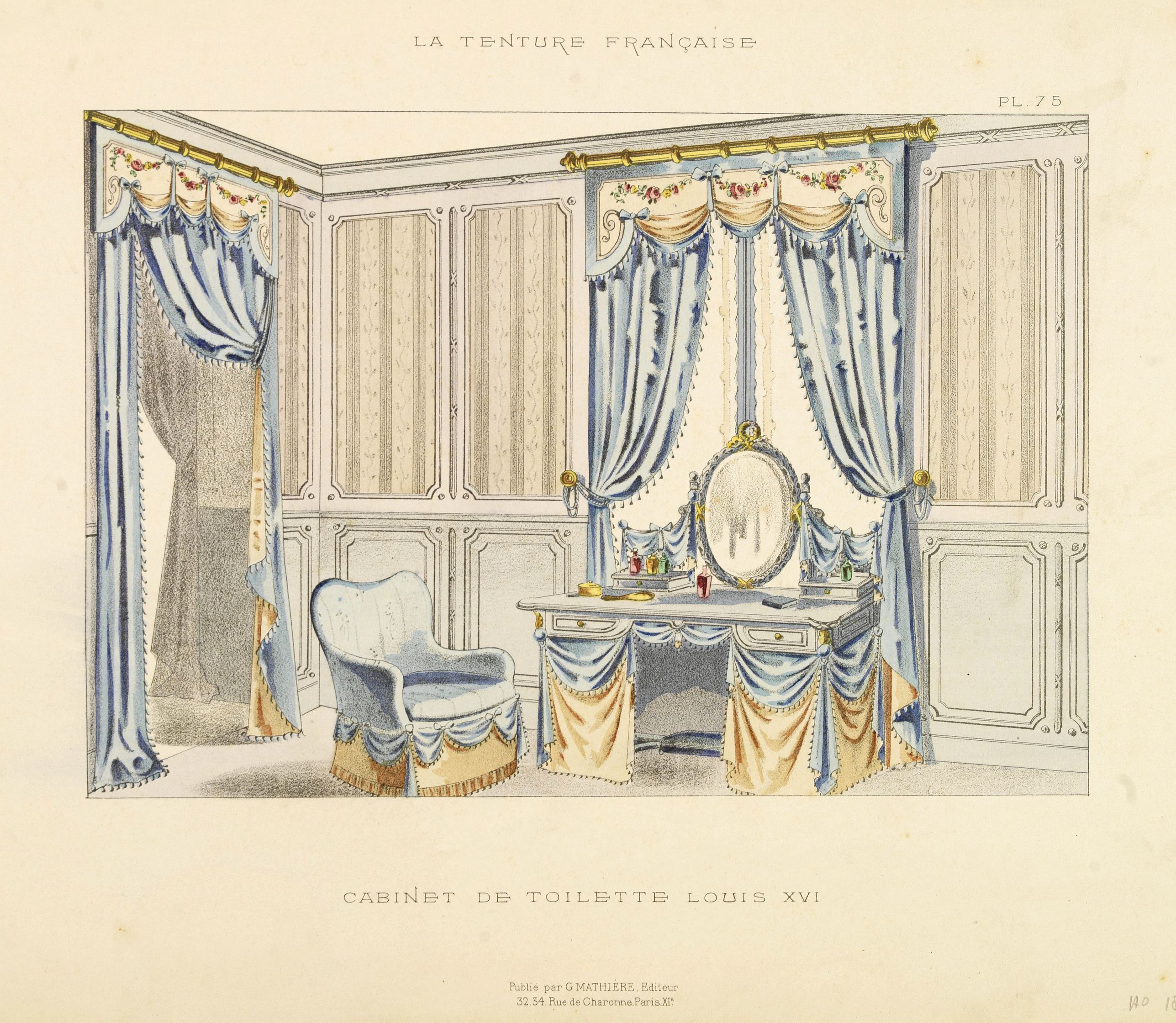 MATHIÉRE, G., Cabinet de toilette Louis XVI., antique map, old maps