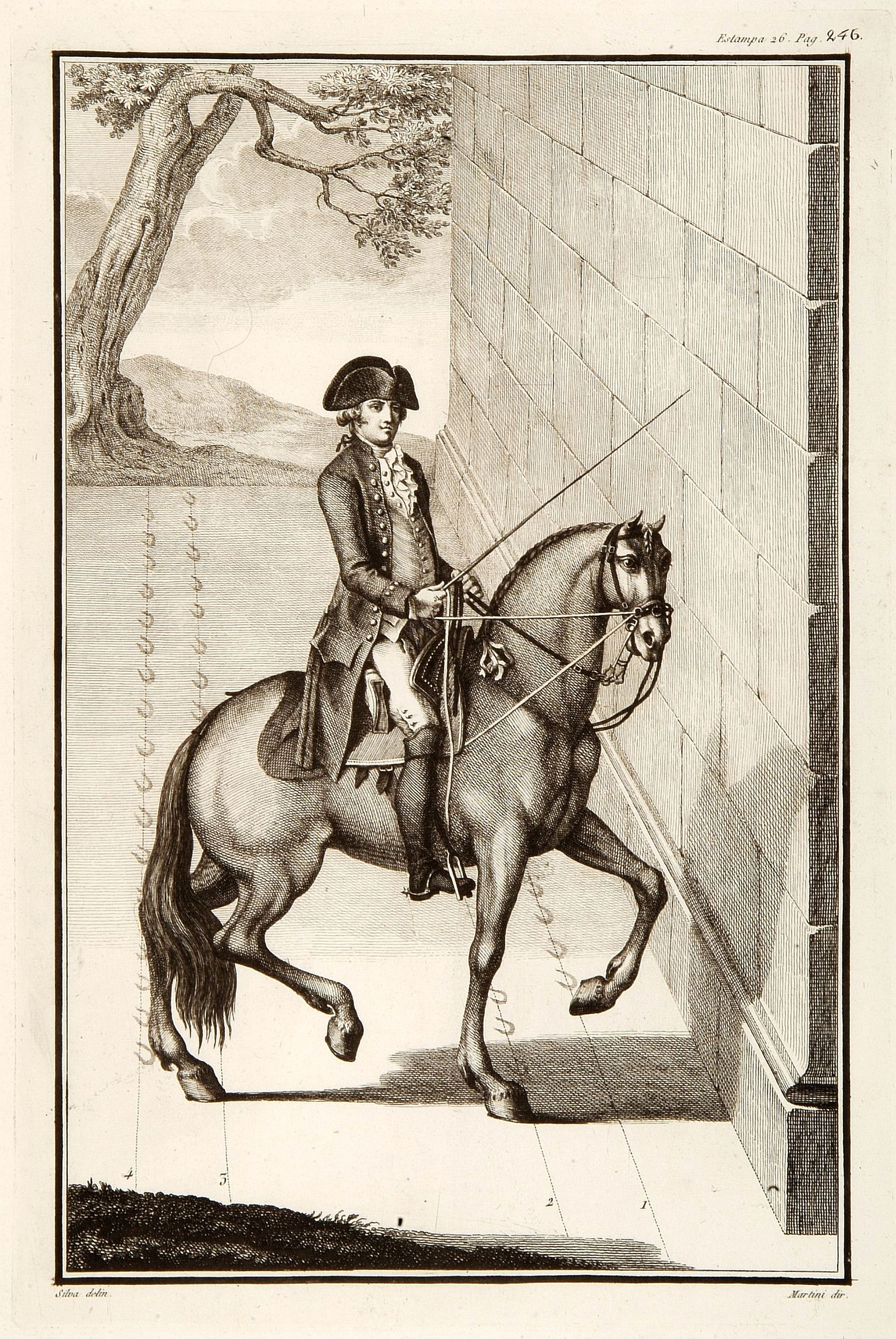 MARTINI, No title: training a horse., antique map, old maps