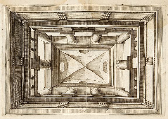 VREDEMAN DE VRIES,J./ HONDIUS,H., Perspective print by Vredeman de Vries., antique map, old maps