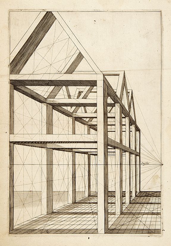 VREDEMAN DE VRIES,J./ HONDIUS,H., Perspective print by Vredeman de Vries., antique map, old maps