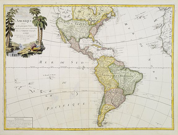 JANVIER,Sr., L'Amerique divisée en ses principaux Etats.., antique map, old maps