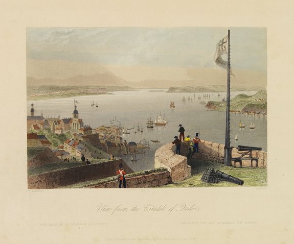 BARTLETT, W.H., View from the Citadel of Quebec., antique map, old maps