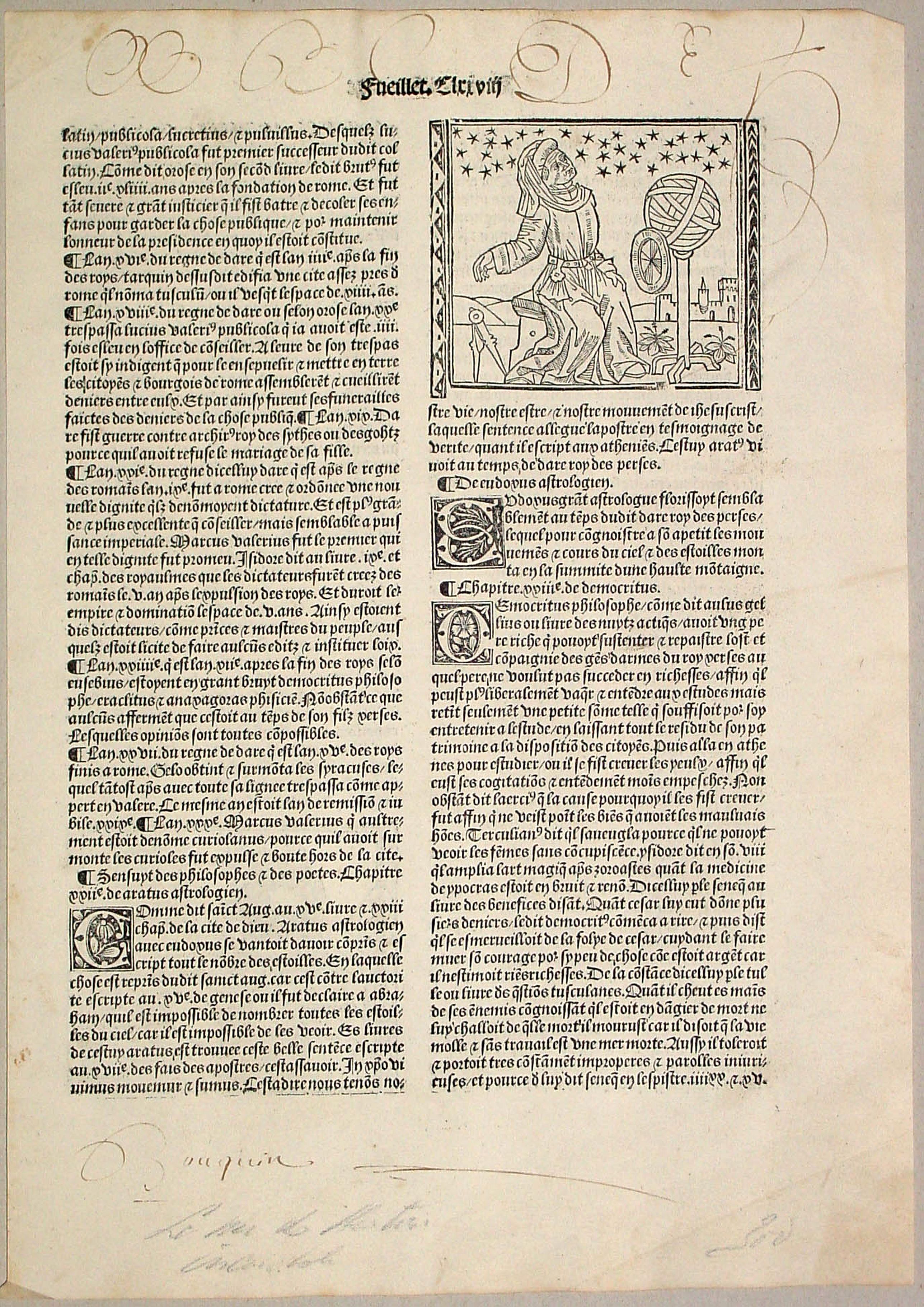 MÜNSTER, S., Astromer with a quadrant., antique map, old maps