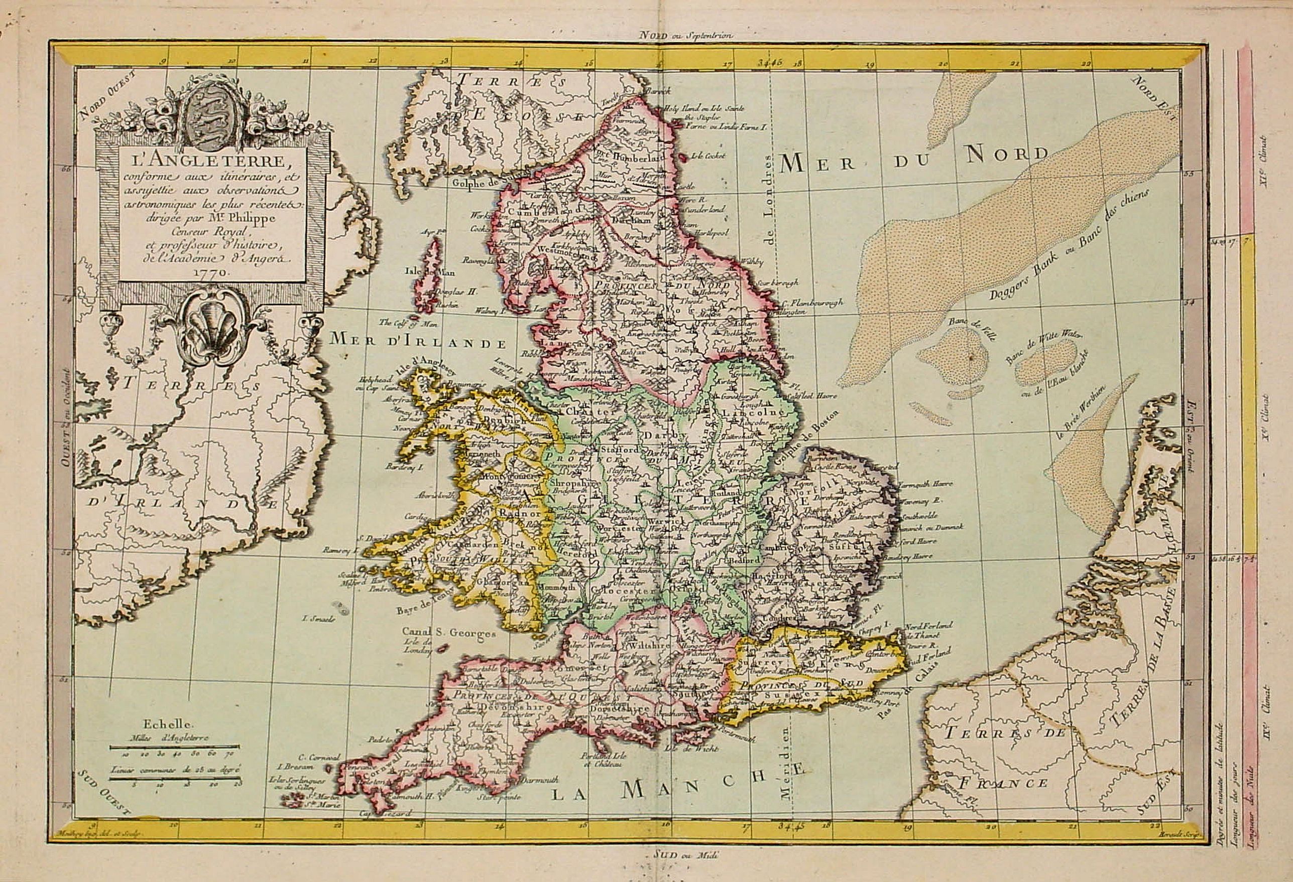 PHILIPPE DE PRETOT, E.A., L'Angleterre.., antique map, old maps