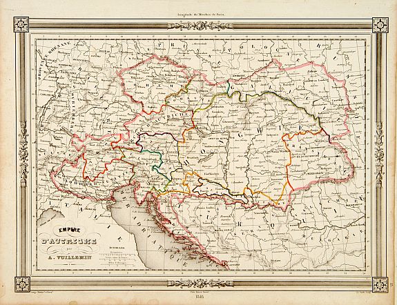 BASSET, Empire d'Autriche.., antique map, old maps