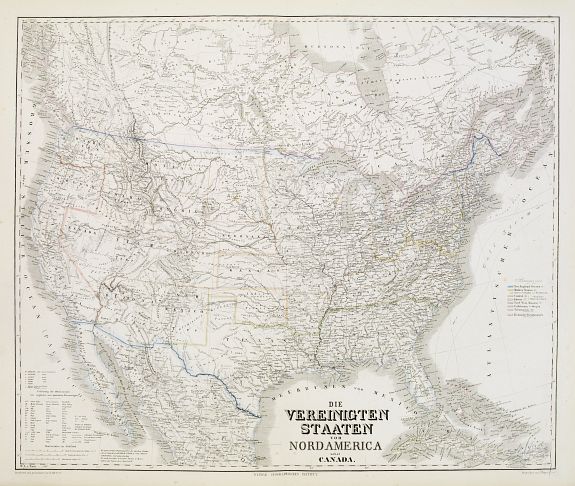 KIEPERT, H., Die Vereinigten Staten von Nordamerika nebst Canada., antique map, old maps