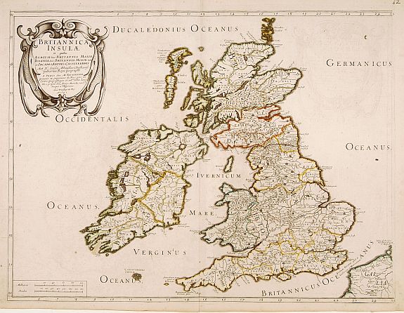 SANSON, N. / MARIETTE, P., Britiannicae Insulae in quibus. . ., antique map, old maps
