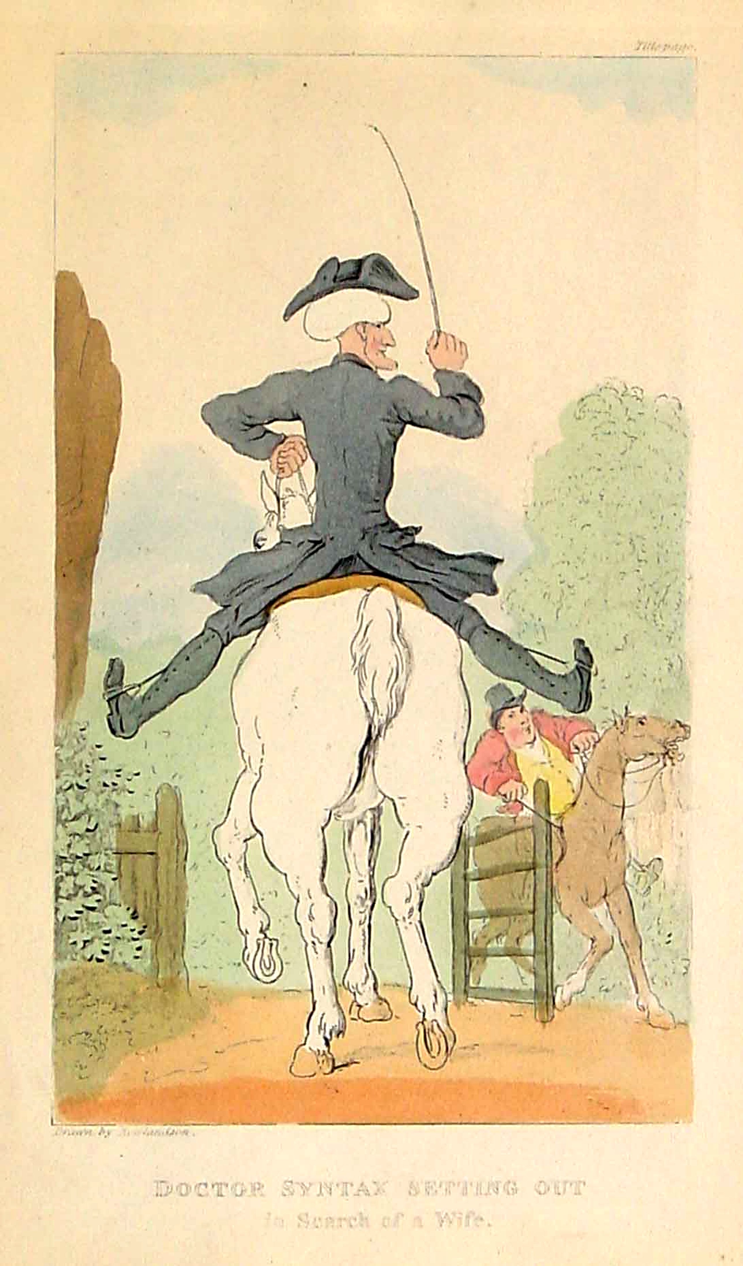 ROWLANDSON,T., illustrator, Doctor Syntax setting out in search of a wife., antique map, old maps