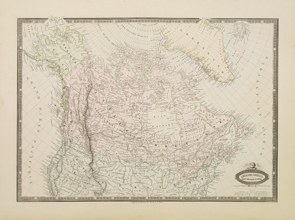 GARNIER, F.A., Amérique Boréale, Nouv.le-Bretagne & Canada., antique map, old maps
