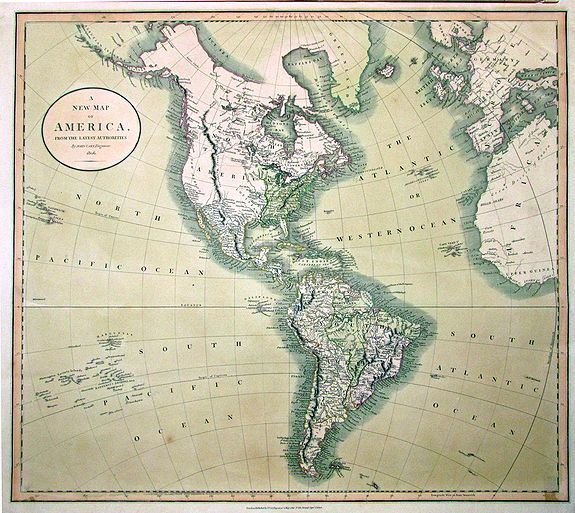 CARY, J., A NEW MAP OF AMERICA, antique map, old maps