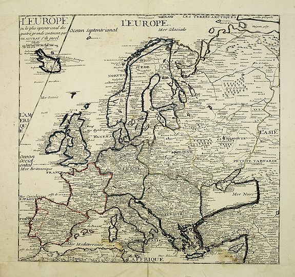 AUVRAY, Th:, L''EUROPE ou le plus septentrional des grands continents, par Th. Auvray Sr., antique map, old maps