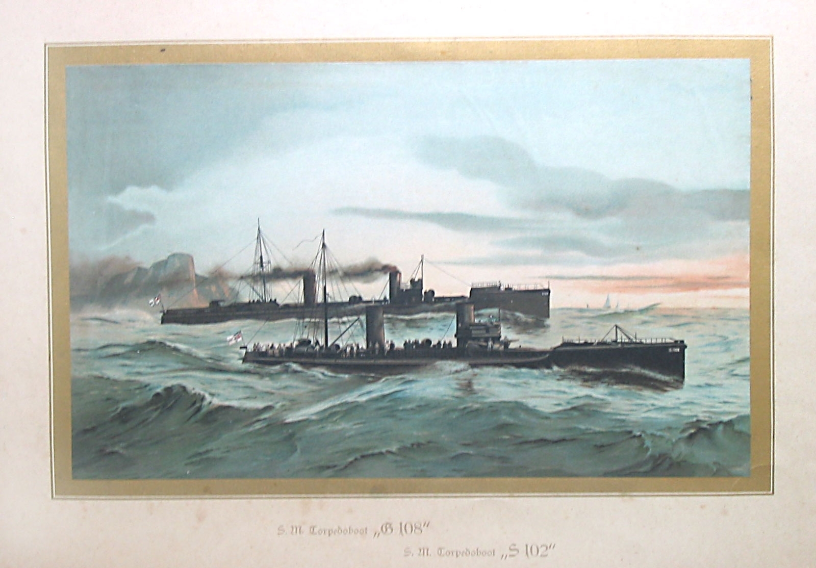 GRAF, H., S.M. Torpedoboot 'G 108, antique map, old maps