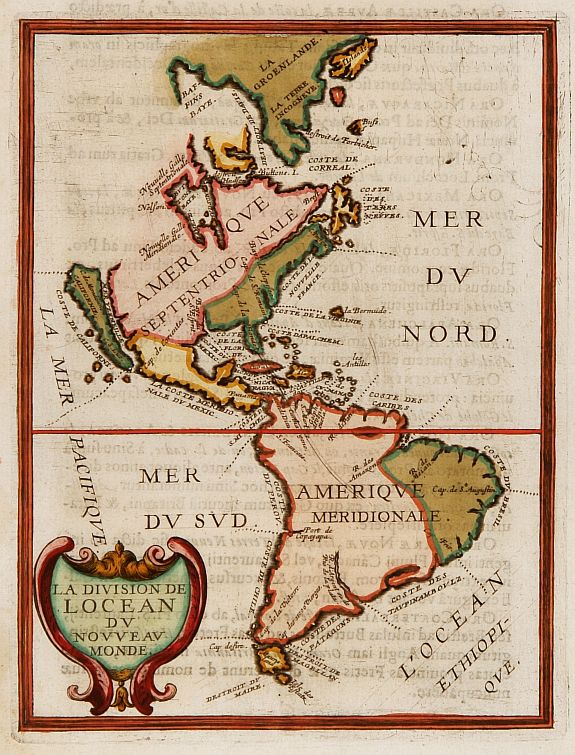 BRIET,Ph., La division de Locean du Nouveau Monde., antique map, old maps