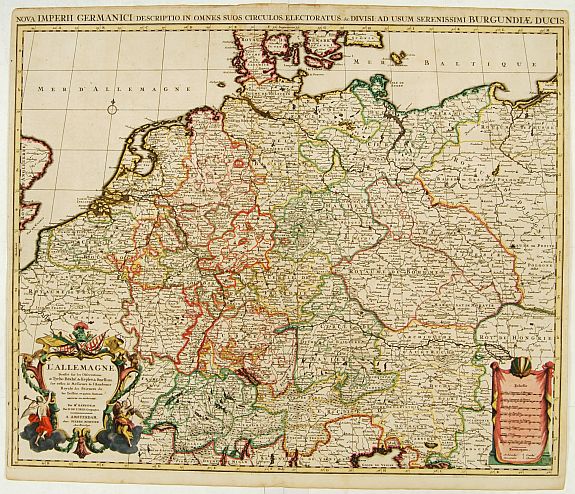 MORTIER, P., Novi Imperii Germanici ? L'Allemagne Dressé sur les observations .., antique map, old maps