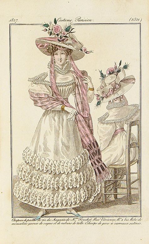 COSTUME PARISIEN, Chapeau de paille de riz du Magasin de Mme.Fouchet.. (2521), antique map, old maps