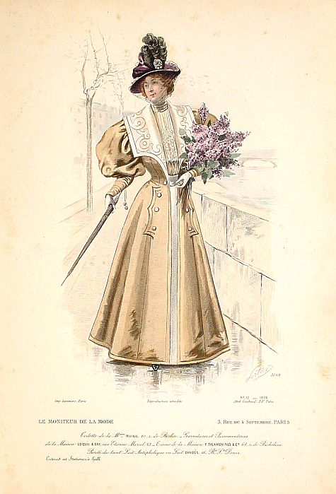 LARIVIÈRE., Paris fashion plate. (3248), antique map, old maps