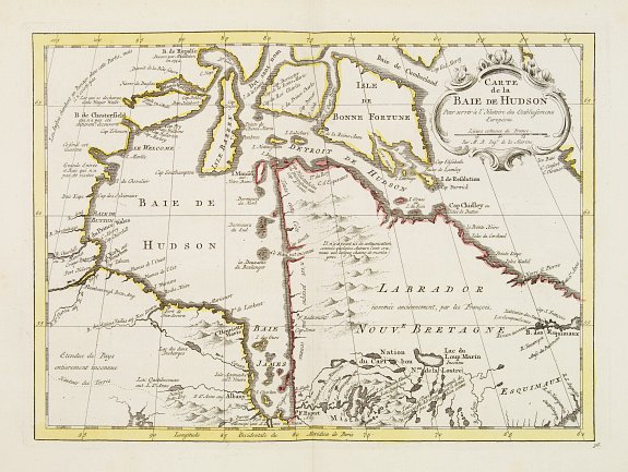 HARREVELT,E.van/ CHANGUION,D.J., Carte de la Baie de Hudson.., antique map, old maps