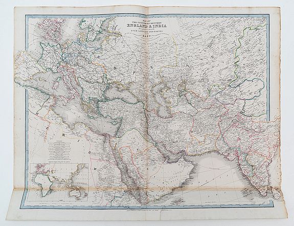WYLD, James, Map of the Countries between England & India designed to shew the Overland and sea-routes to the East....., antique map, old maps