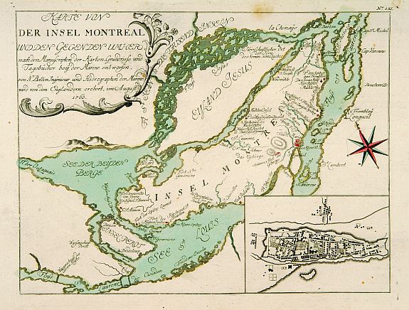 RASPISCHEN HANDLUNG, Karte von der Insel Montreal.., antique map, old maps