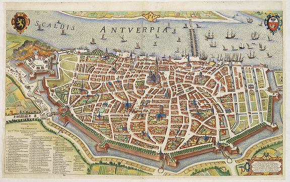 GEVARTIUS, Johannes Caspar., Antverpia, antique map, old maps