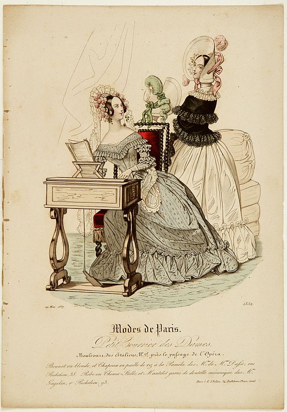 MODES DE PARIS, Paris fashion plate. (1323), antique map, old maps