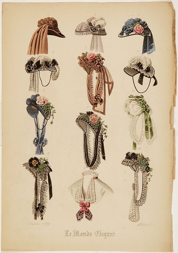 MODES DE PARIS, Paris fashion plate., antique map, old maps