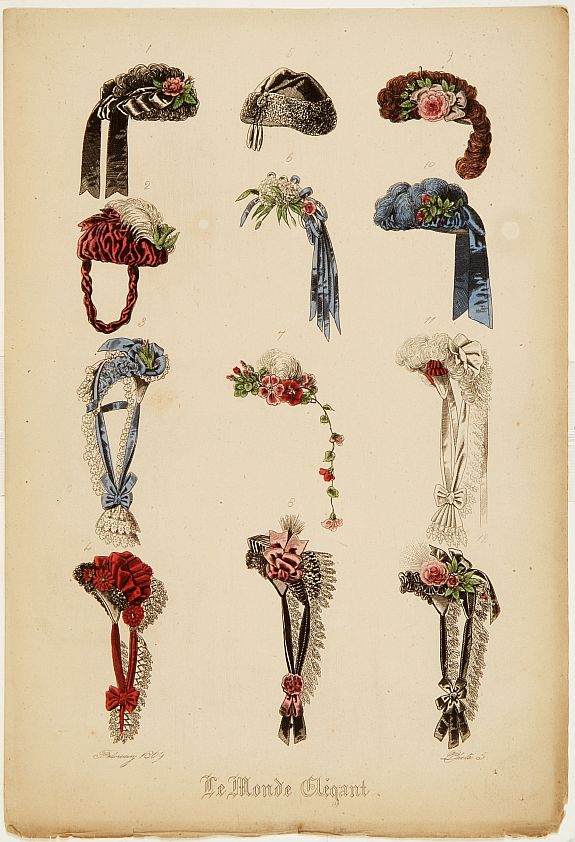 MODES DE PARIS, Paris fashion plate., antique map, old maps