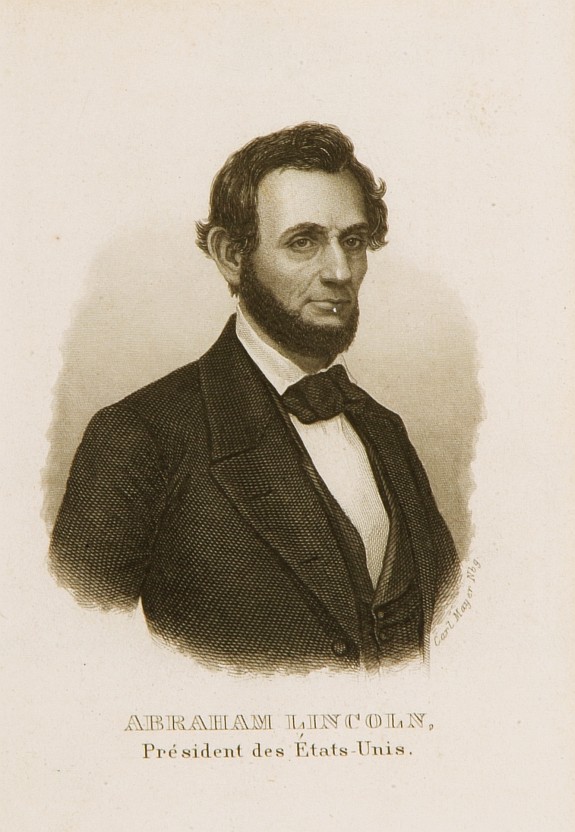 MAYER,C., Abraham Lincoln. Président des Ëtats-Unis., antique map, old maps