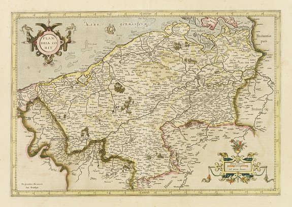 MERCATOR, G. / HONDIUS, J., Flandria Comit., antique map, old maps