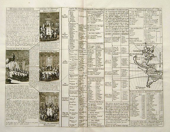 CHATELAIN, H., Carte du gouvernement de l'Amerique., antique map, old maps