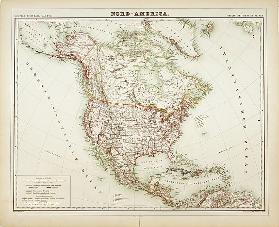 KIEPERT, H., Nord-America, antique map, old maps