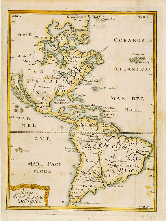 HOLM,Th.C., Totius Americae Descriptio., antique map, old maps