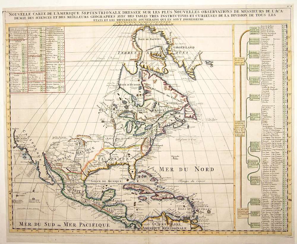 CHATELAIN,H., Nouvelle Carte L'Amérique Septentrionale.., antique map, old maps